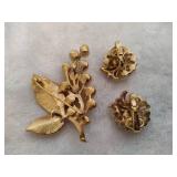 Trifari Stamped Earrings & Brooch Trifari Stamped Earrings & Brooch