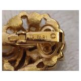 Trifari Stamped Earrings & Brooch Trifari Stamped Earrings & Brooch