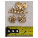 Trifari Stamped Earrings & Brooch Trifari Stamped Earrings & Brooch