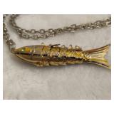 Gold Tone Articulated Fish Pendant Gold Tone Articulated Fish Pendant