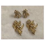 Floral Gold Tone Earrings & Pins Floral Gold Tone Earrings & Pins