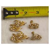 Floral Gold Tone Earrings & Pins Floral Gold Tone Earrings & Pins