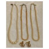 Marvella Stamped Pearl Necklaces/Earrings Marvella Stamped Pearl Necklaces/Earrings
