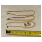 Marvella Stamped Pearl Necklaces/Earrings Marvella Stamped Pearl Necklaces/Earrings