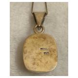 Red Coral Pendant & Chain (Stamped 950/925) Red Coral Pendant & Chain (Stamped 950/925)