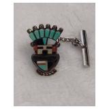 Vintage Zuni Headdress Tie Tack Vintage Zuni Headdress Tie Tack