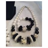 Vintage Chunky White Beaded Necklaces & Bracelet Vintage Chunky White Beaded Necklaces & Bracelet