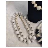 Vintage Chunky White Beaded Necklaces & Bracelet Vintage Chunky White Beaded Necklaces & Bracelet