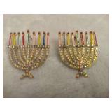 Menorah Earrings & Star of David Necklace Menorah Earrings & Star of David Necklace
