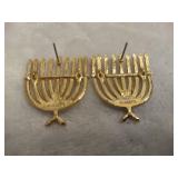 Menorah Earrings & Star of David Necklace Menorah Earrings & Star of David Necklace