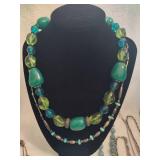 Lot of Blues & Greens Vintage Necklaces Lot of Blues & Greens Vintage Necklaces