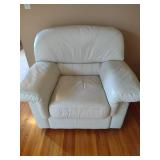 Three Piece Ivory Leather Furniture Set Three Piece Ivory Leather Furniture Set