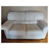 Three Piece Ivory Leather Furniture Set Three Piece Ivory Leather Furniture Set