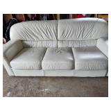 Three Piece Ivory Leather Furniture Set Three Piece Ivory Leather Furniture Set