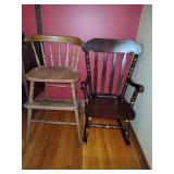 Childs Wood Highchair and Rocker Childs Wood Highchair and Rocker