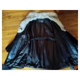 Daytons Ladies Fur and Leather Belted Jacket Daytons Ladies Fur and Leather Belted Jacket