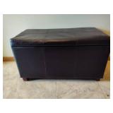 Black Faux Leather Hinged Ottoman Black Faux Leather Hinged Ottoman