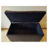 Black Faux Leather Hinged Ottoman Black Faux Leather Hinged Ottoman
