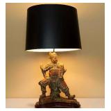 Vintage Oriental Warrior Table Lamp Vintage Oriental Warrior Table Lamp