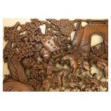 Antique Asian Carved Wood Wall Panel Antique Asian Carved Wood Wall Panel