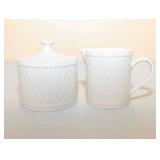 Oneida Majesticware Basketweave Sugar Bowl and Creamer Set Oneida Majesticware Basketweave Sugar Bowl and Creamer Set