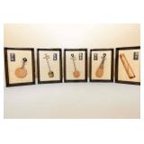 Set of Vintage Chinese Wood Art Musical Wall Art Set of Vintage Chinese Wood Art Musical Wall Art