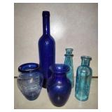 Collection of Various Blue Vases Collection of Various Blue Vases