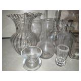 Assorted Clear Glass Vases Assorted Clear Glass Vases