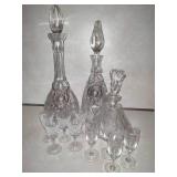 Crystal Decanters w/ Sterling Silver Wine Labels Crystal Decanters w/ Sterling Silver Wine Labels