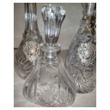 Crystal Decanters w/ Sterling Silver Wine Labels Crystal Decanters w/ Sterling Silver Wine Labels
