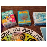 Lot of Hanukah Items - Serving Tray, Candles and more! Lot of Hanukah Items - Serving Tray, Candles and more!