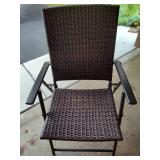 Two Outdoor Folding Chairs & Small Bistro Table Two Outdoor Folding Chairs & Small Bistro Table