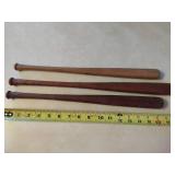 Set of Three Mini Collectible Wooden Bats Set of Three Mini Collectible Wooden Bats