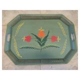 Metal Large Floral Design Toleware Tray Metal Large Floral Design Toleware Tray