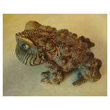 Vintage Japanese Cryptomeria Wood Carved Toad Vintage Japanese Cryptomeria Wood Carved Toad