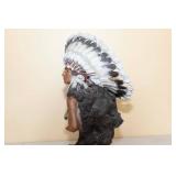 Juan Dell Painted Bronze Native American Bust Juan Dell Painted Bronze Native American Bust