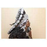 Juan Dell Painted Bronze Native American Bust Juan Dell Painted Bronze Native American Bust