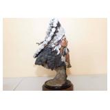 Juan Dell Painted Bronze Native American Bust Juan Dell Painted Bronze Native American Bust