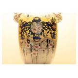 Rare Vintage Japanese Potter Hand Painted Moriage Floral Dragon Handled Lamp Rare Vintage Japanese Potter Hand Painted Moriage Floral Dragon Handled Lamp