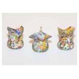 Set of 3 Murano Millefiori Small Vases Set of 3 Murano Millefiori Small Vases
