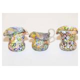 Set of 3 Murano Millefiori Small Vases Set of 3 Murano Millefiori Small Vases