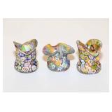 Set of 3 Murano Millefiori Small Vases Set of 3 Murano Millefiori Small Vases