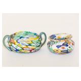 Vintage Murano Millefiori Trinket Bowls Vintage Murano Millefiori Trinket Bowls