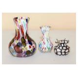 Set of 3 Murano Millefiori Vases Set of 3 Murano Millefiori Vases
