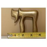 Vintage Chai "Life" Brass Paperweight Vintage Chai "Life" Brass Paperweight
