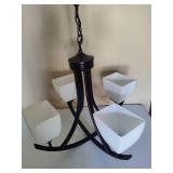 Modern Black Oil Rubbed Bronze Hanging Light with Frosted Shades Modern Black Oil Rubbed Bronze Hanging Light with Frosted Shades