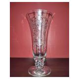 Vintage Etched Fostoria "Meadow Rose" Clear Glass Vase Vintage Etched Fostoria "Meadow Rose" Clear Glass Vase