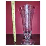 Vintage Etched Fostoria "Meadow Rose" Clear Glass Vase Vintage Etched Fostoria "Meadow Rose" Clear Glass Vase