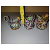 Set of 3 Murano Millefiori Small Vases Set of 3 Murano Millefiori Small Vases
