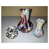 Set of 3 Murano Millefiori Vases Set of 3 Murano Millefiori Vases